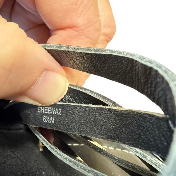 Donald J Pliner Womens Sheena 2 Cork Platform Wedge Sandals Black 6.5 M Coastal - Picture 10 of 11